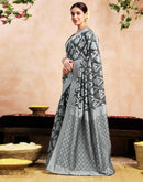 Grey Silk Woven Saree