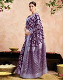 Purple Silk Woven Saree