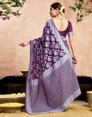 Purple Silk Woven Saree