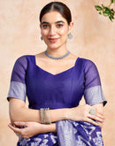 Blue Silk Woven Saree