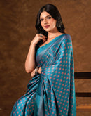 Blue Silk Printed Saree
