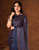 Blue Silk Printed Saree