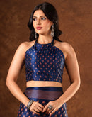 Blue Silk Printed Saree