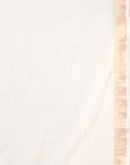 White Linen Zari work Plain Saree