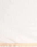White Linen Zari work Plain Saree