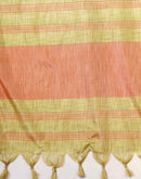 Beige Silk Zari work Plain Saree