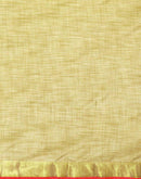 Beige Silk Zari work Plain Saree