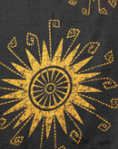 Black Cotton Blend Printed Saree