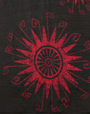 Black Cotton Blend Printed Saree