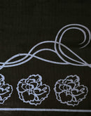 Black Cotton Blend Printed Saree