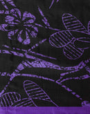 Black Cotton Blend Printed Saree