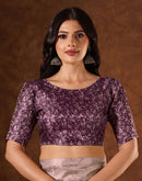 Mauve Cotton Printed Saree