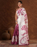 Pink Cotton Printed Saree