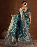 Blue Silk Woven Banarasi Saree
