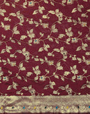 Maroon Silk Woven Banarasi Saree