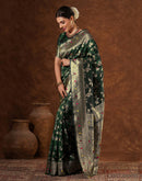 Green Silk Woven Banarasi Saree