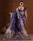 Purple Silk Woven Banarasi Saree