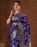 Purple Silk Woven Banarasi Saree