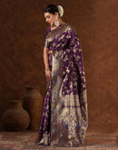 Purple Silk Woven Banarasi Saree