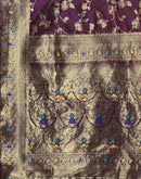 Purple Silk Woven Banarasi Saree