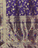 Purple Silk Woven Banarasi Saree