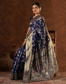 Blue Silk Woven Banarasi Saree