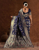 Blue Silk Woven Banarasi Saree
