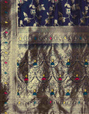 Blue Silk Woven Banarasi Saree