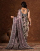 Multicoloured Satin Printed Saree