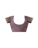 Mauve Silk Woven  Banarasi Saree