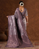 Mauve Silk Woven  Banarasi Saree
