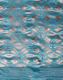 Turquoise Silk Woven  Banarasi Saree