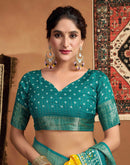 Yellow Silk Printed Bandhani Saree