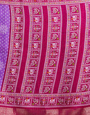 Purple Silk Printed Bandhani Saree