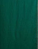 Green Vichitra Silk Lace Plain Saree