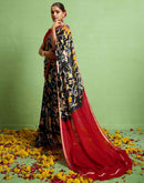 Red Silk Zari Printed Saree