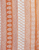 Orange Cotton Printed Saree