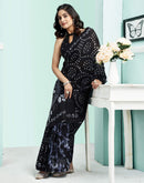 Black Cotton Printed Saree