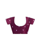 Purple Cotton Printed Saree