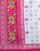 White Cotton Printed Saree