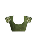 Green Cotton Printed Saree