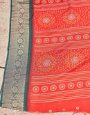Red Silk Printed Bandhani Saree