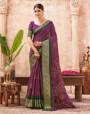 Purple Silk Printed Bandhani Saree
