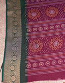 Purple Silk Printed Bandhani Saree