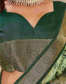 Green Silk Printed Saree