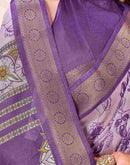 Purple Silk Printed Saree