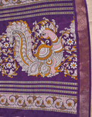 Purple Silk Printed Saree