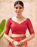 Beige Silk Woven Saree