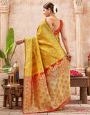 Yellow Silk Woven Banarasi Saree