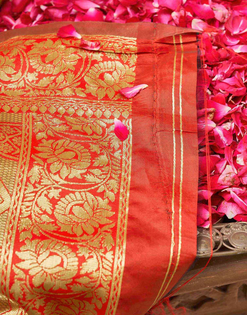 Yellow Silk Woven Banarasi Saree
